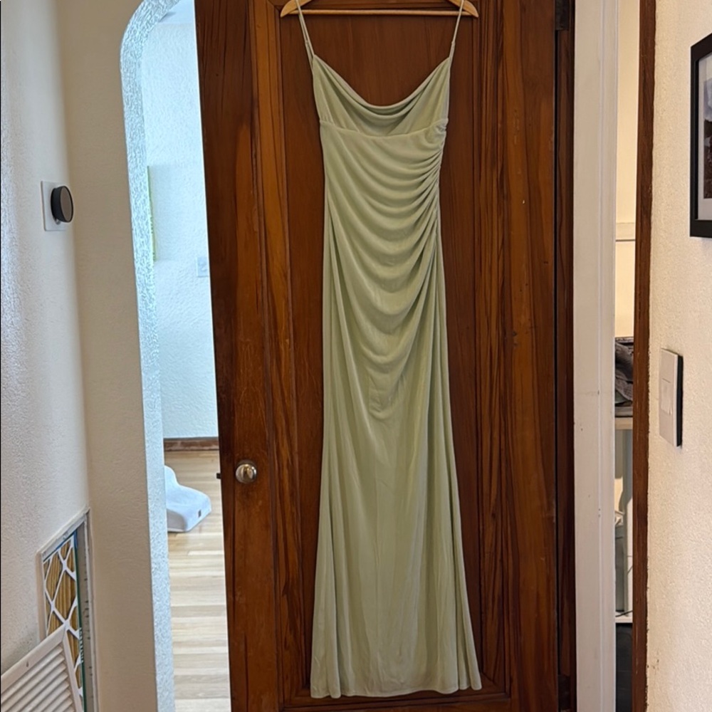 Katie May gown in sage green